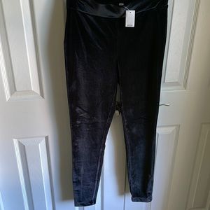 Black velvet leggings.